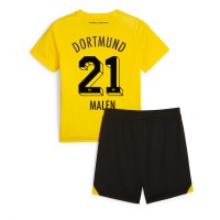 Borussia Dortmund Donyell Malen #21 Hemmadräkt Barn 2023-24 Kortärmad (+ Korta byxor)